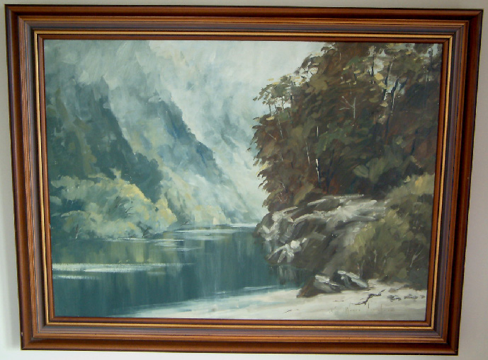 oil painting by NZ artist Wayne Sinclair titled WANGANUI RIVER